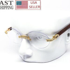 Men Sunglasses Hip Hop Style Oval Rimless Clear Lens Woody‎ Bufs Migos Style New